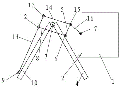 Satellite borne flat plate antenna articulated truss