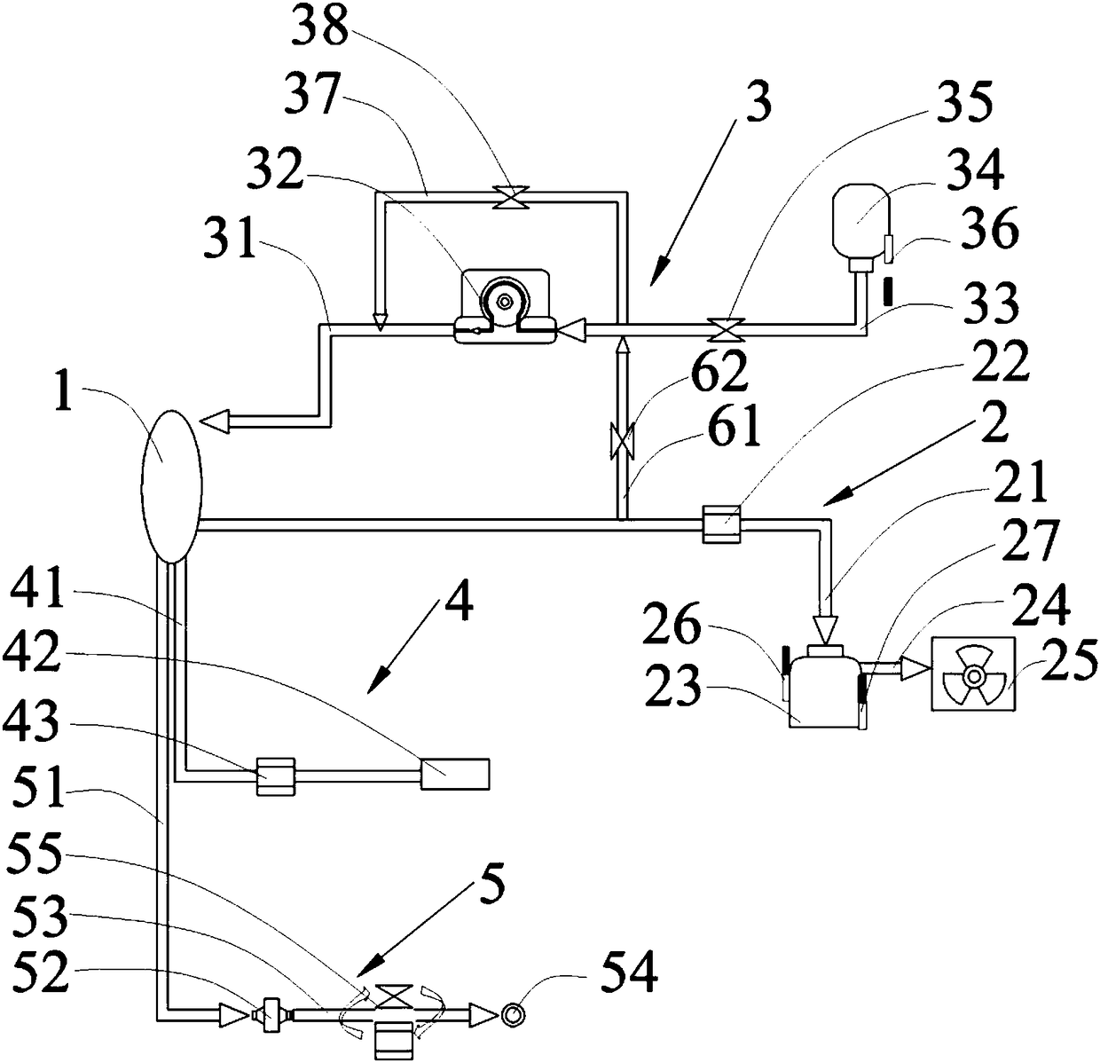 Self-circulating negative pressure drainage system