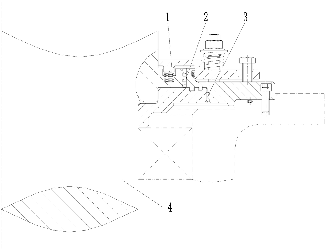 Dynamic sealing structure of main shaft of large high speed geotechnical centrifuge