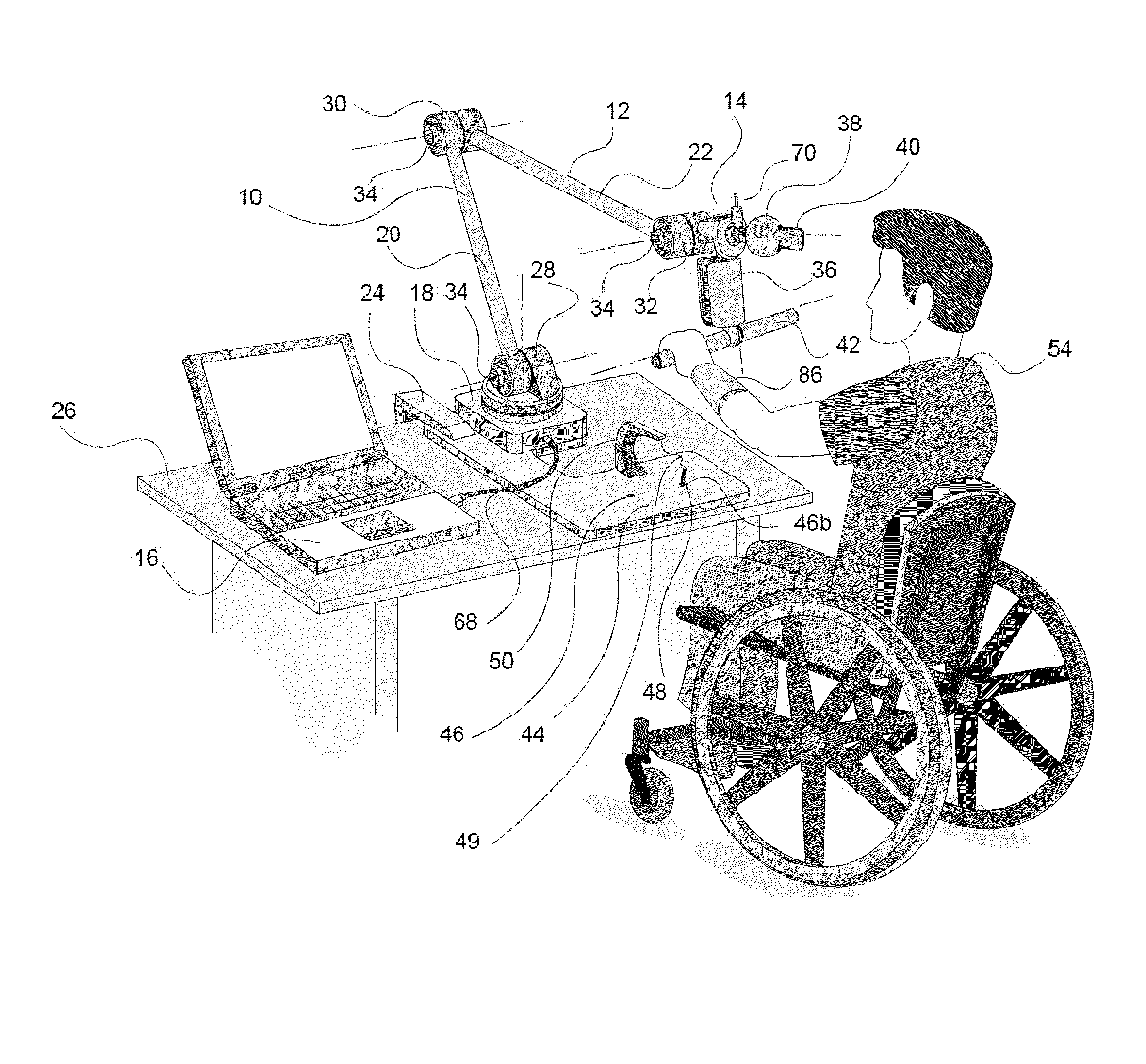 Method and apparatus for automated delivery of therapeutic exercises of the upper extremity