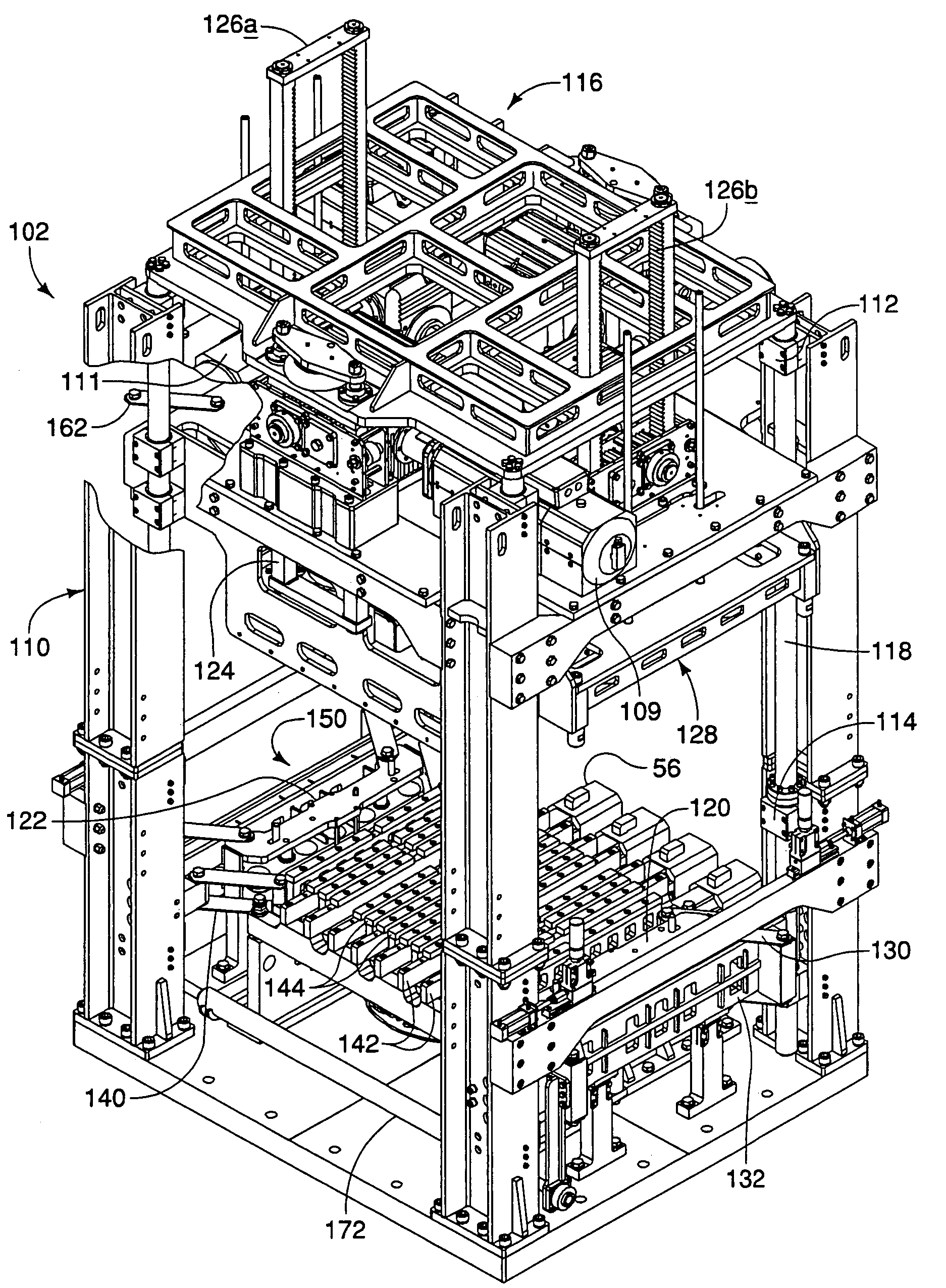 Large pallet machine for forming molded products