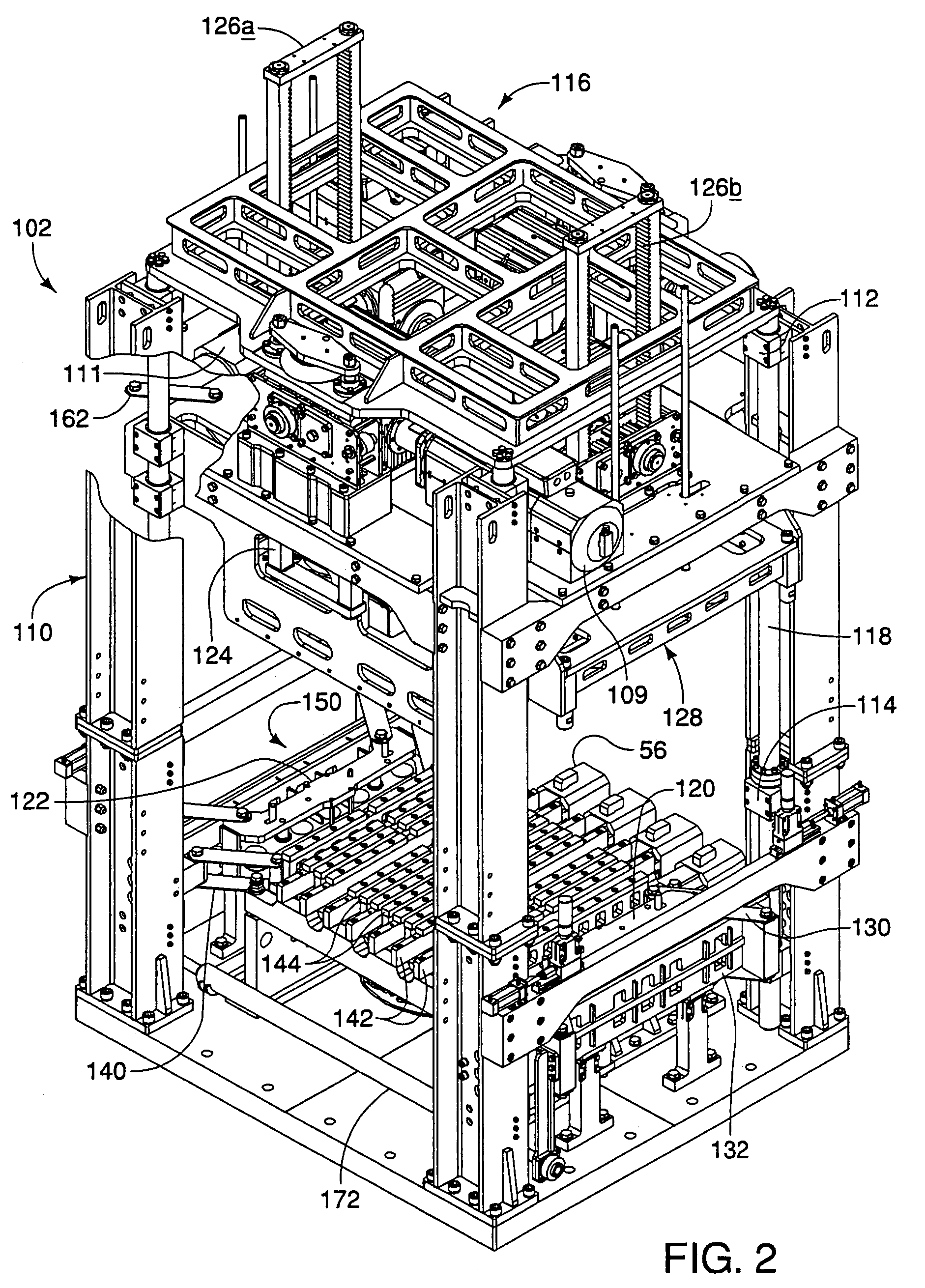 Large pallet machine for forming molded products