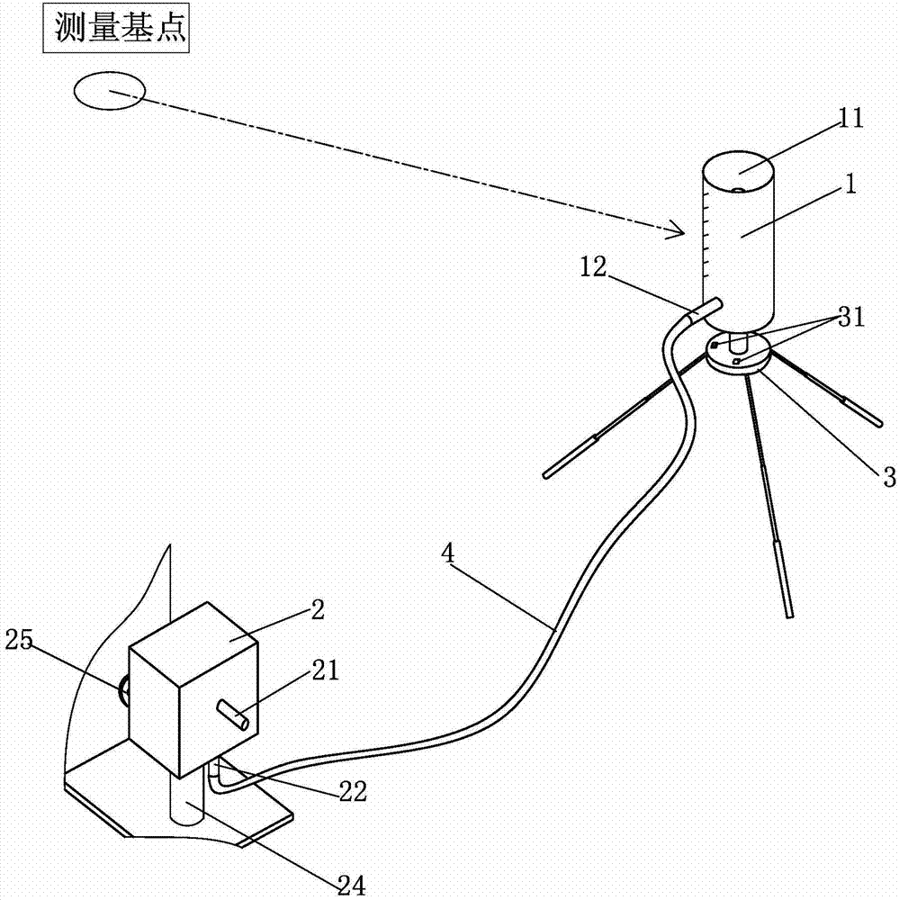 Liquid level-type settlement observation auxiliary apparatus and usage method thereof