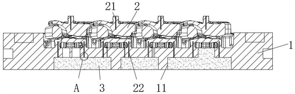 Sand mold of engine cylinder cover casting mold and manufacturing method thereof