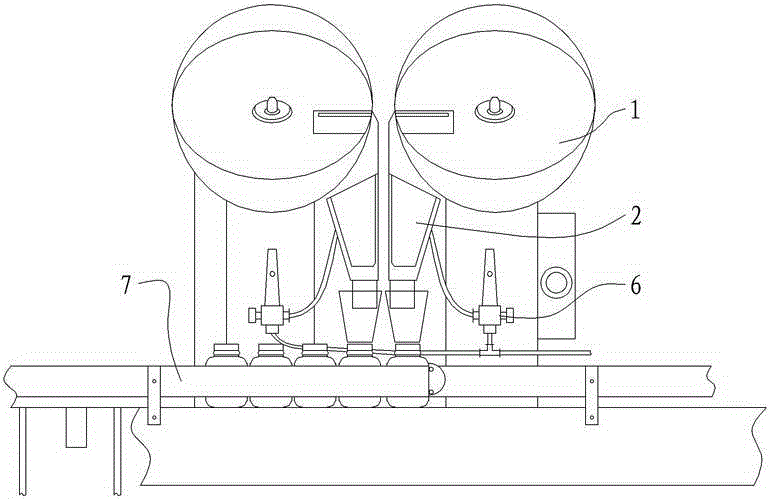 Three-pipeline double-head counting machine