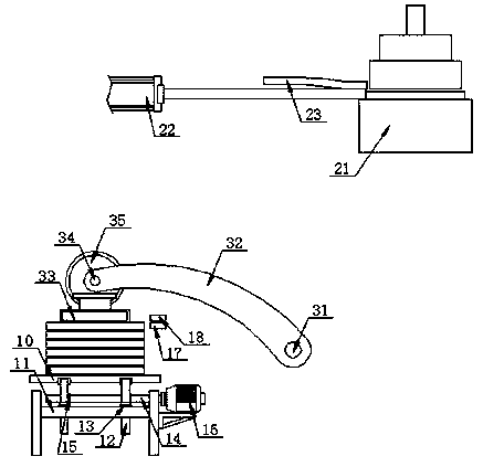 A sheet metal processing manipulator that automatically adjusts the height of the workpiece