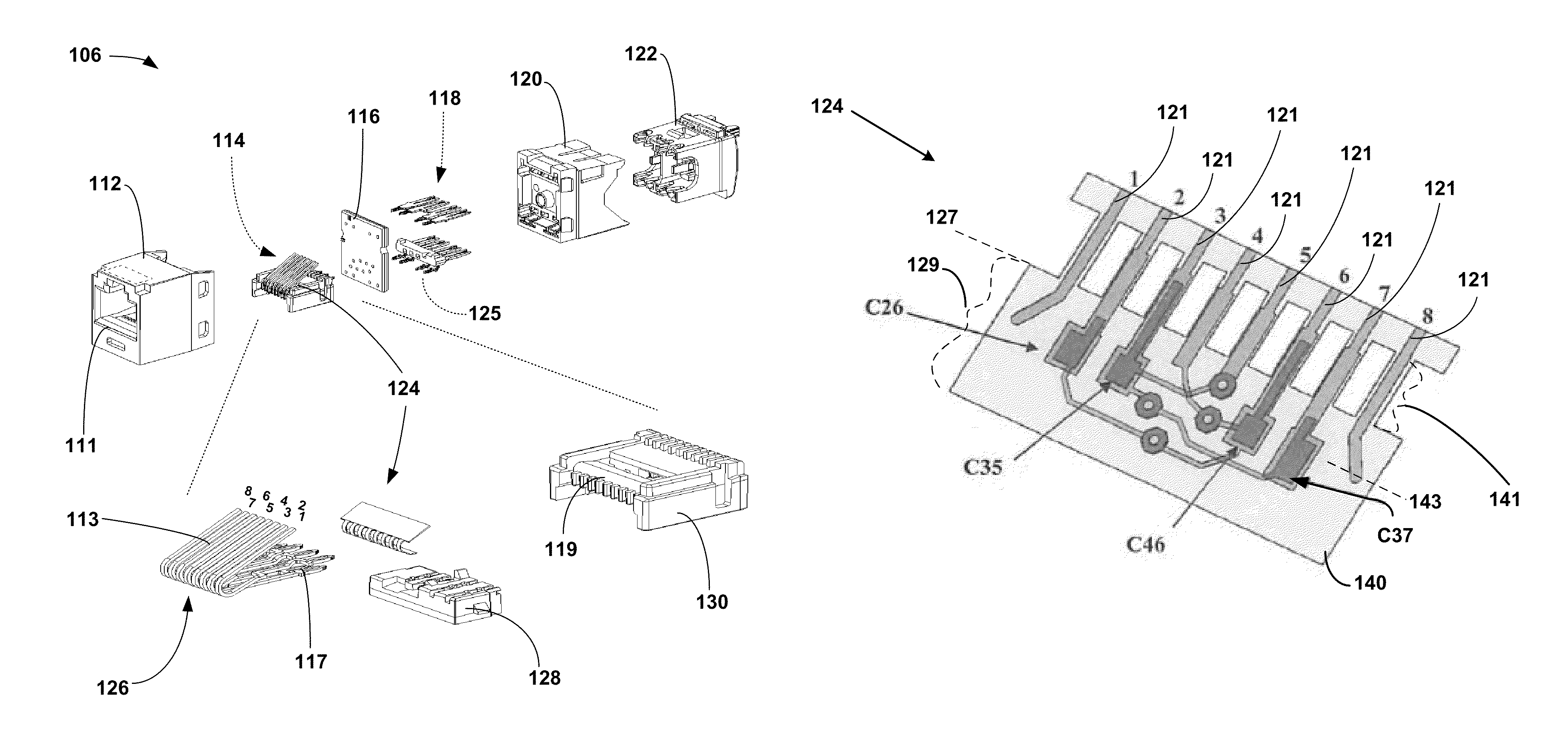 Communication connector with improved crosstalk compensation