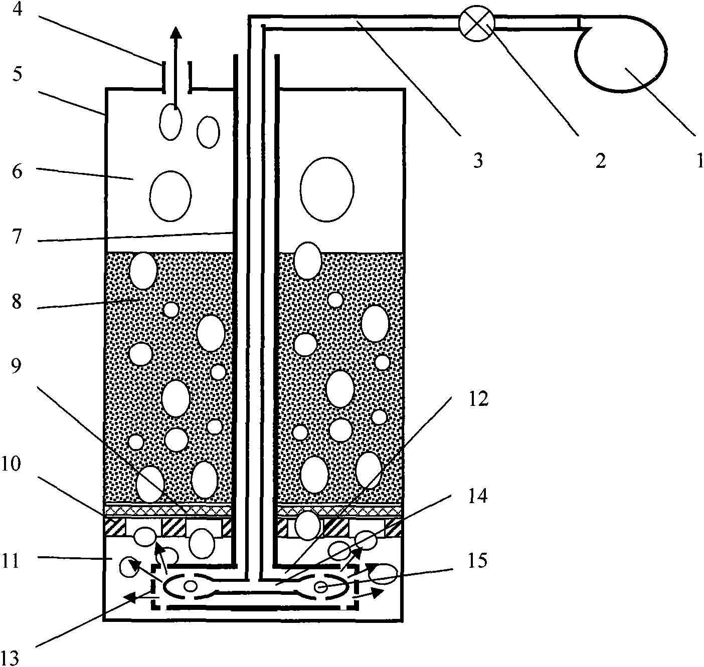 Method for carrying out inflating and flushing on filter