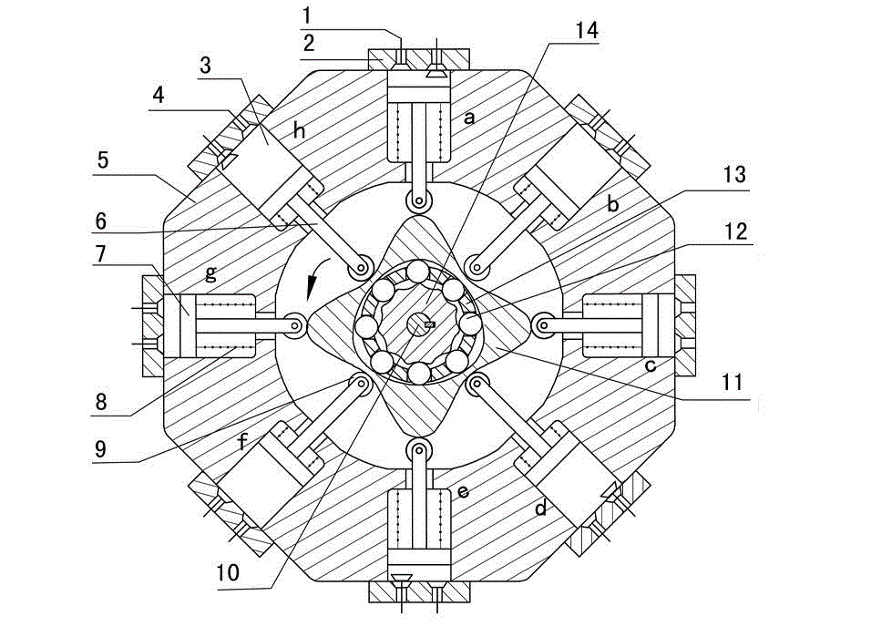 Outer convex cam roller transmission internal combustion engine with any inner tooth difference