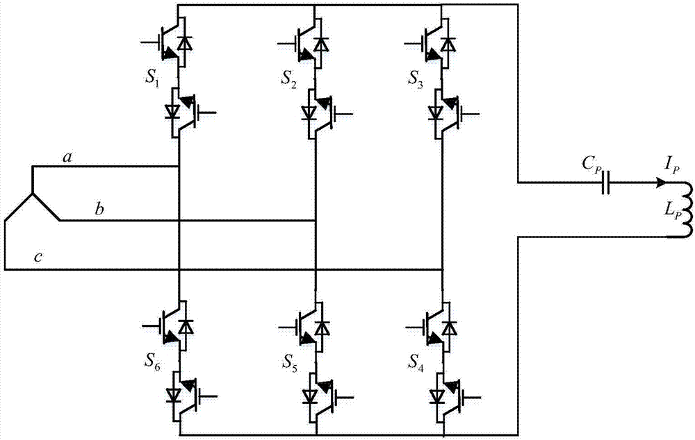 Three-phase AC-AC converter used for wireless electric energy transmission system and control method of three-phase AC-AC converter