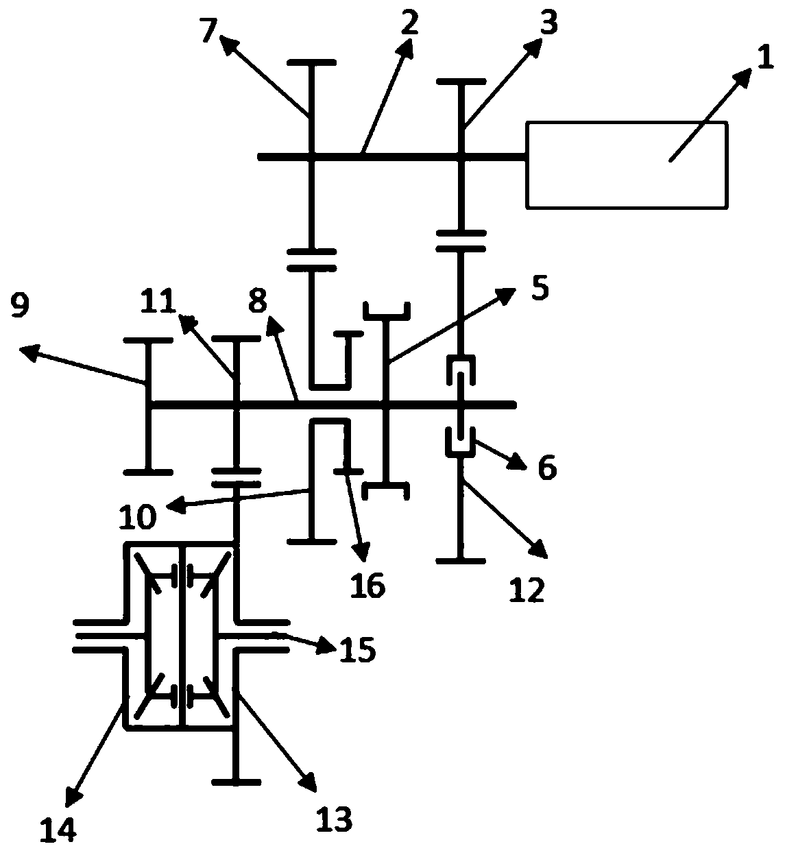 Two-gear type electric transmission free of gear shift power interruption