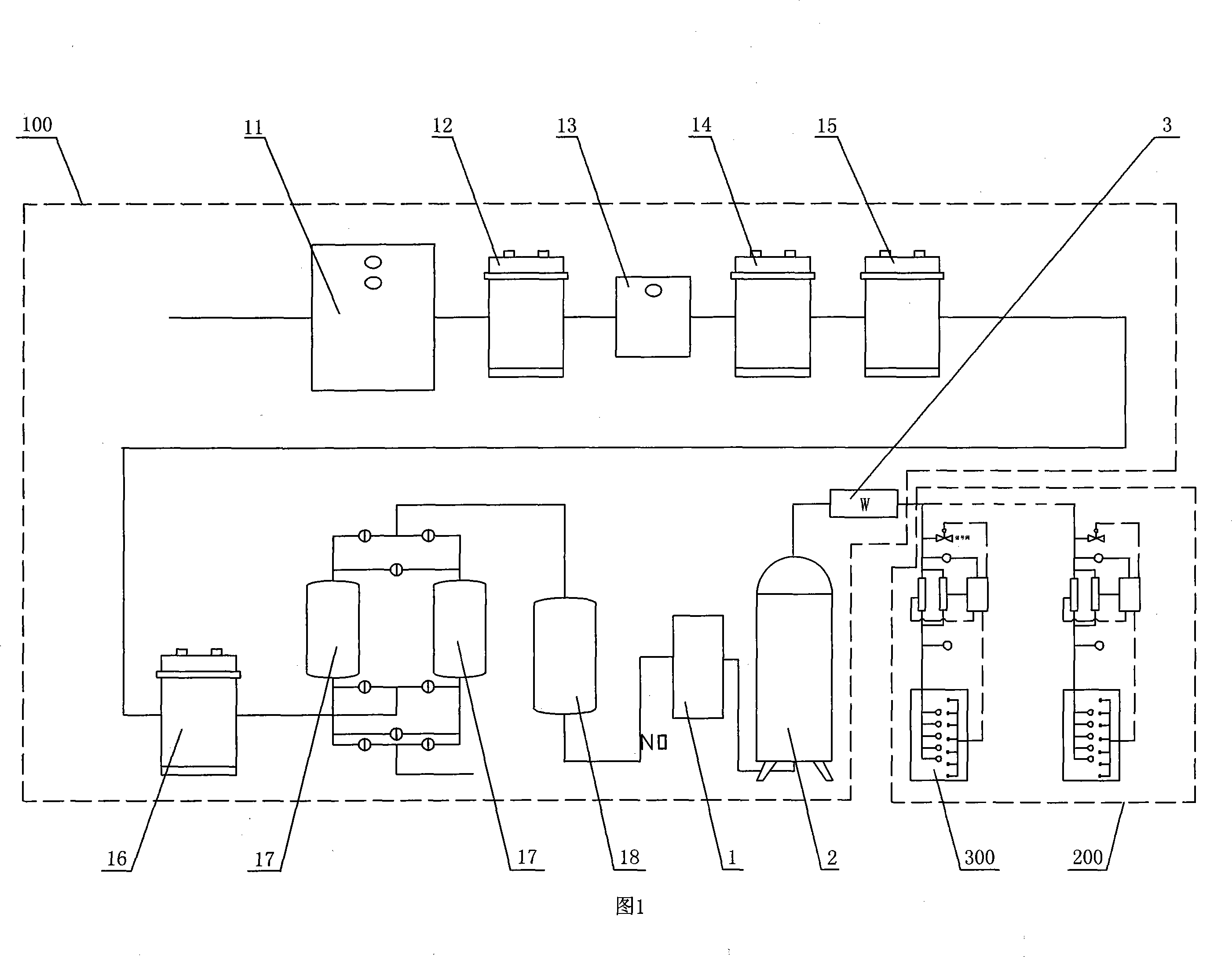 Combined imputation type nitrogen gas fire extinguisher system apparatus