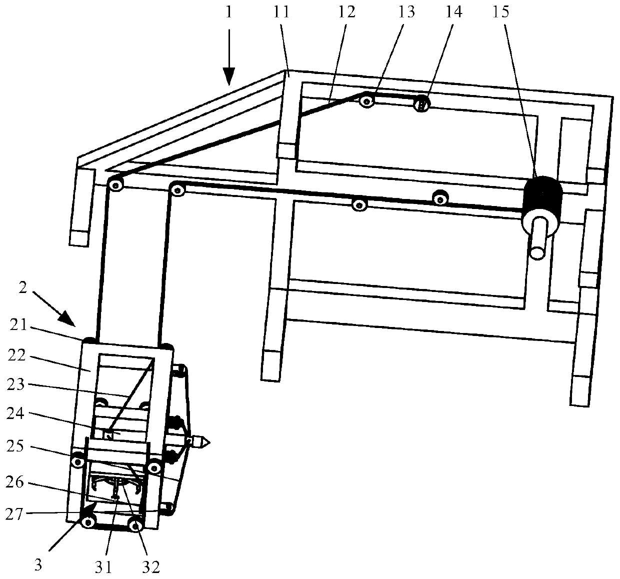 Low-quality long-stroke outer wall spraying device