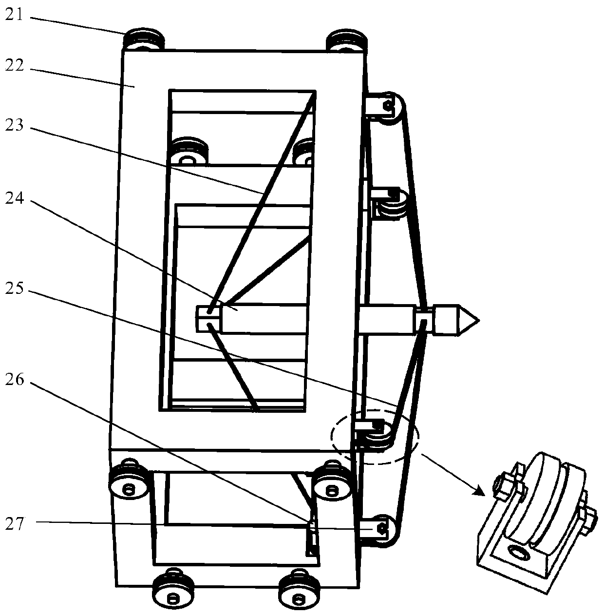 Low-quality long-stroke outer wall spraying device