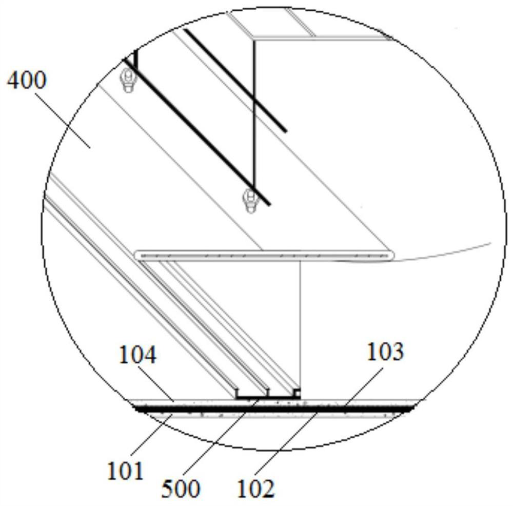 Water stop structure for post-cast strip