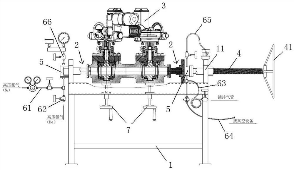 A valve air pressure test device