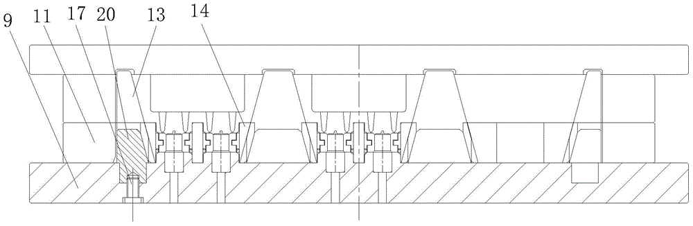 Novel half block automatic opening mold structure