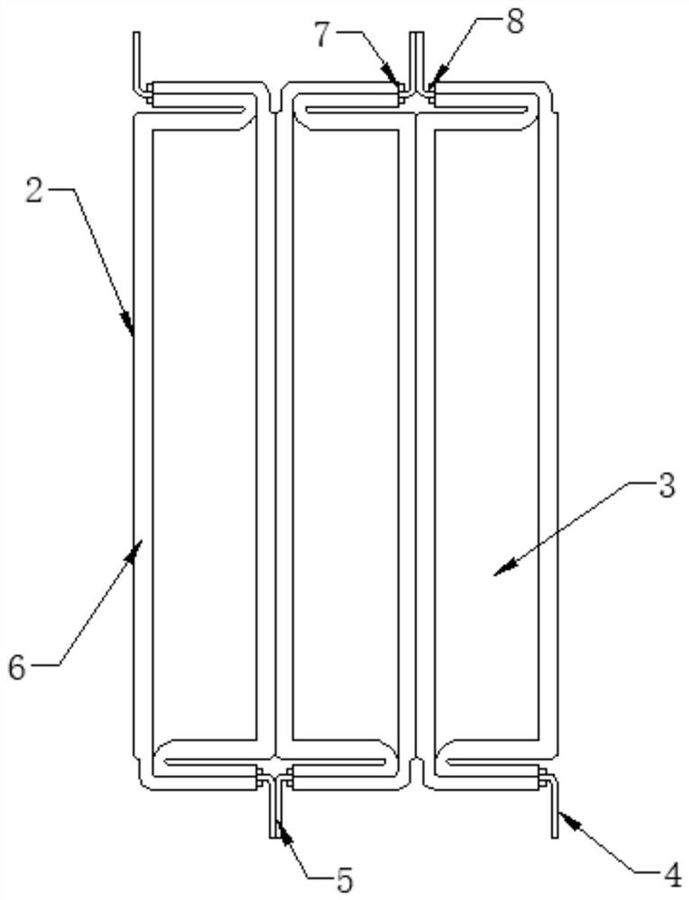 Soft package lithium ion battery module vertical placement structure