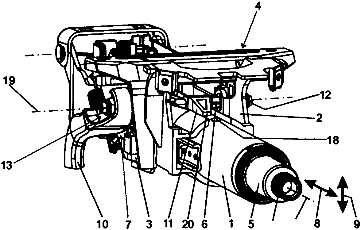 Clamping device of an adjustable steering column for motor vehicles