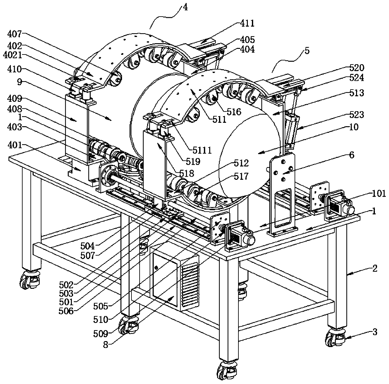 Clamping device for automatic welding of small tank body and use method thereof