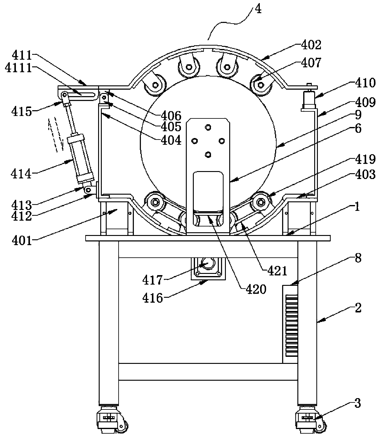 Clamping device for automatic welding of small tank body and use method thereof