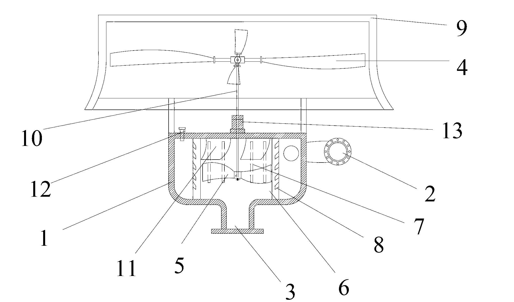 Hydrodynamic wind power propulsion device and cooling tower wind power system