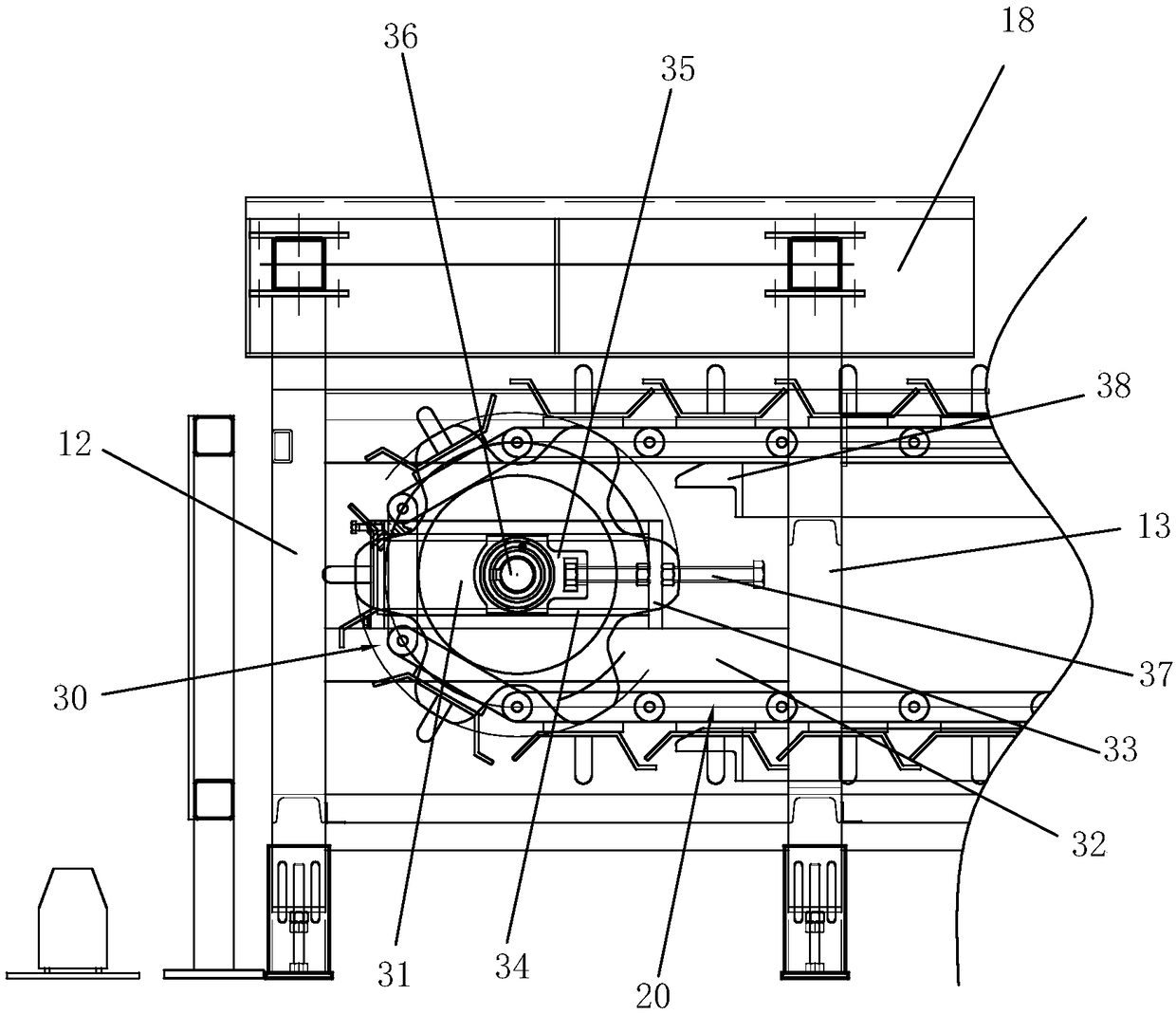 Online chain plate conveying equipment