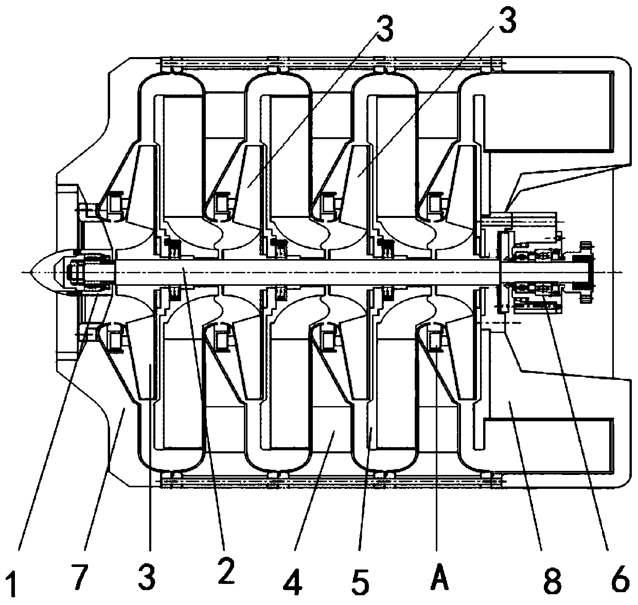 Medium-speed multistage centrifugal fan