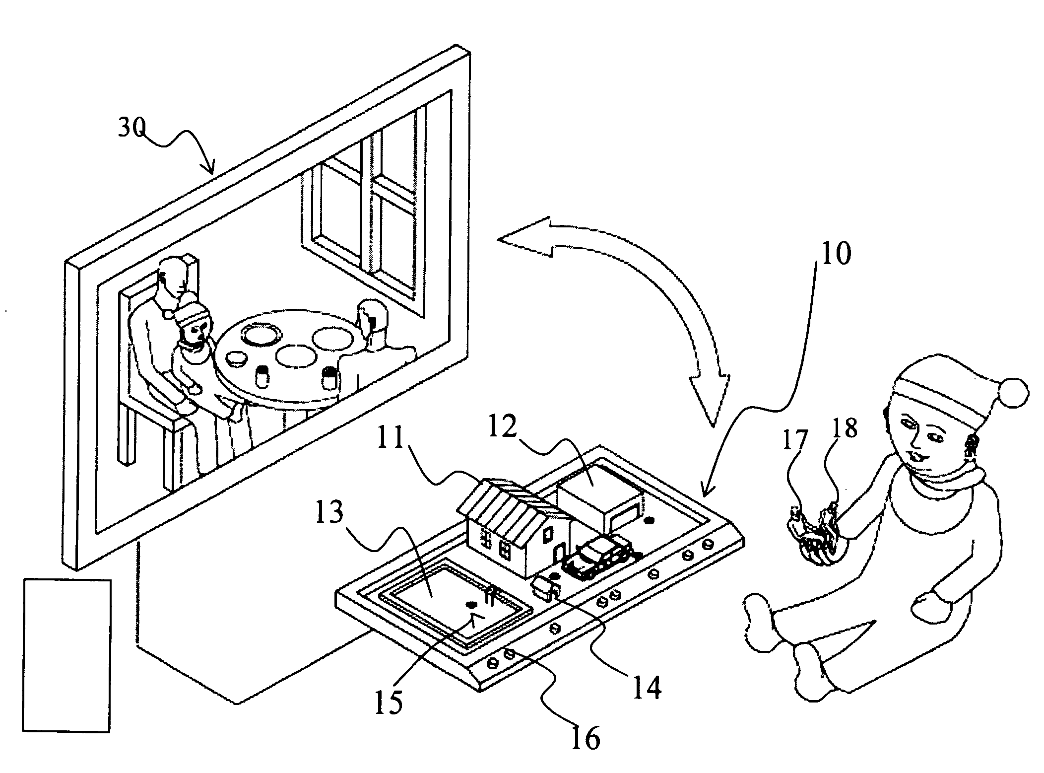 Pretend play toy with reality and virtual interaction