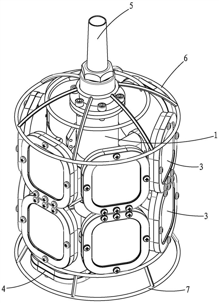 Modular polyhedral combined LED underwater lamp