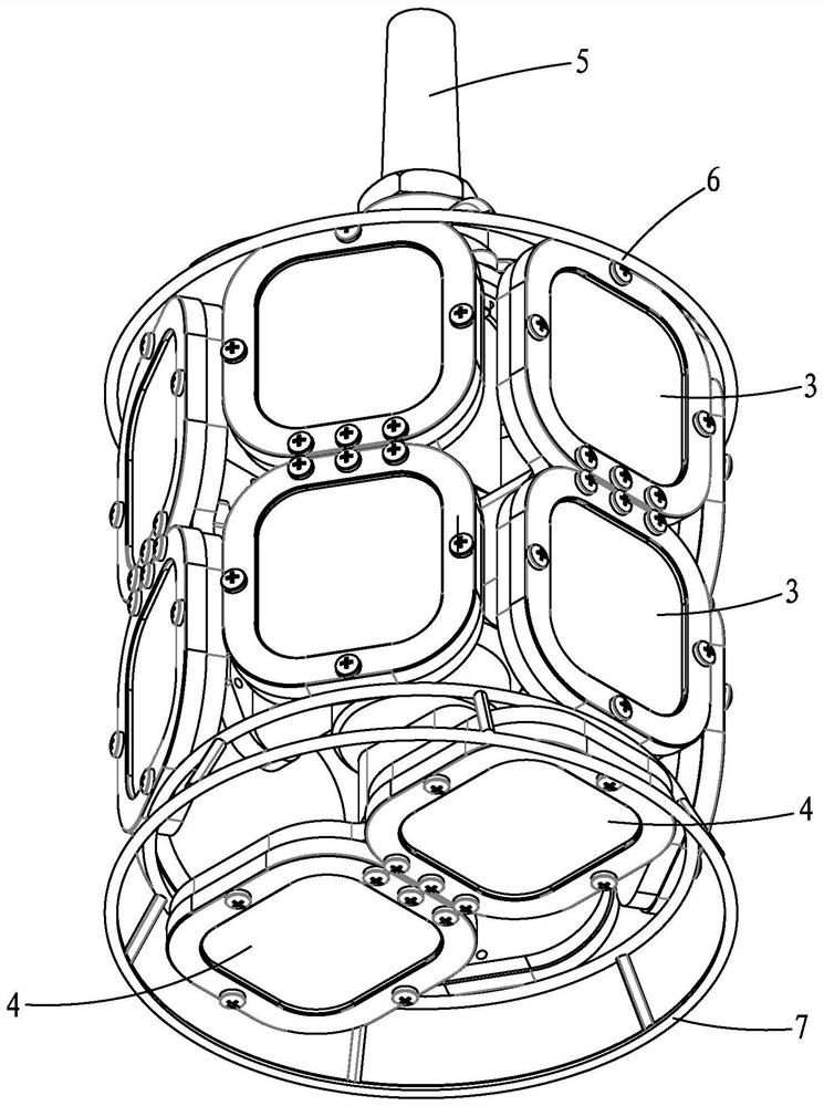 Modular polyhedral combined LED underwater lamp