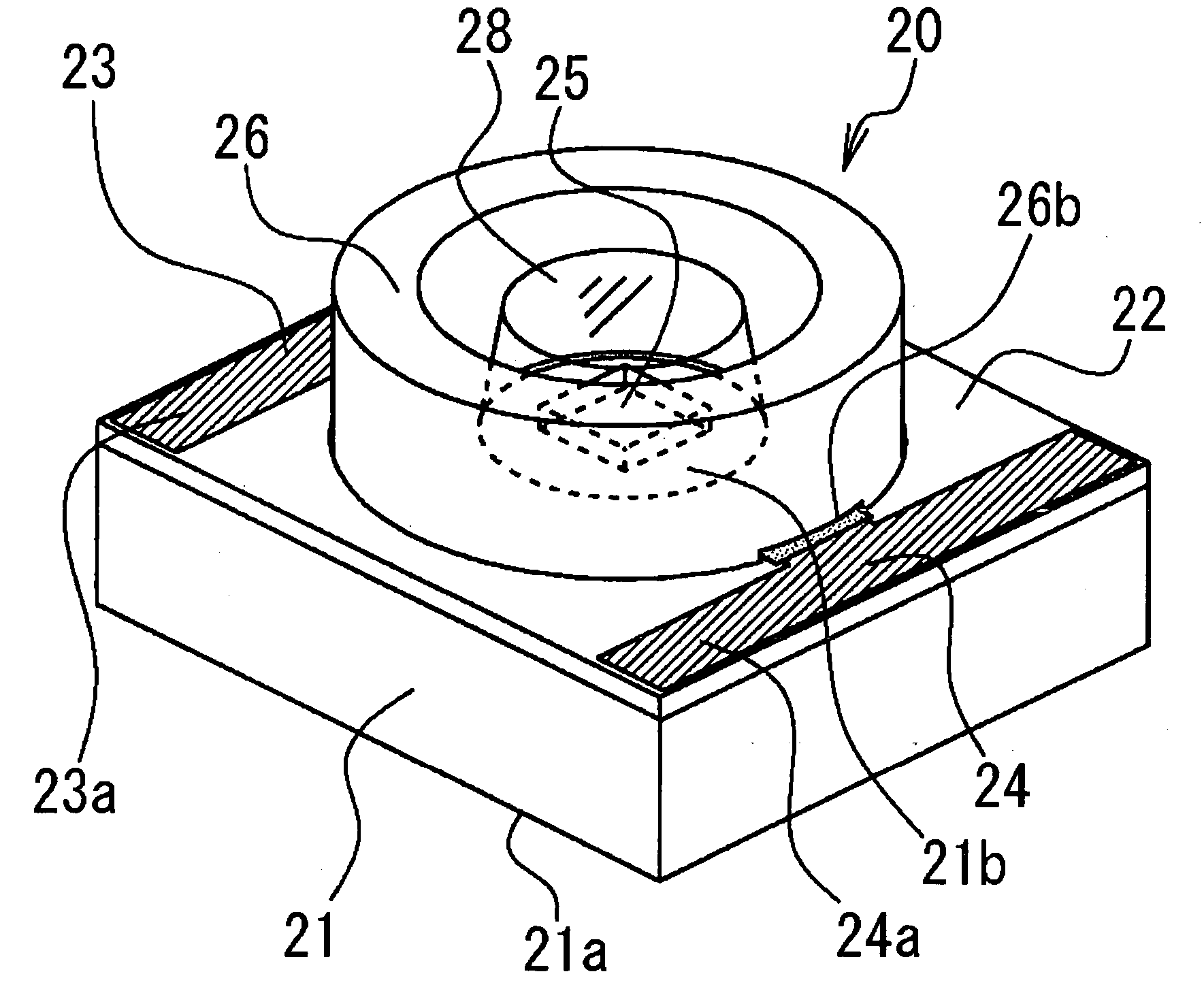 Surface-mounted LED and light emitting device