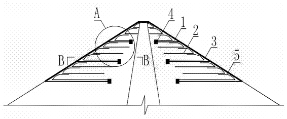 Aseismatic measure of high earth-rock dam and construction method thereof