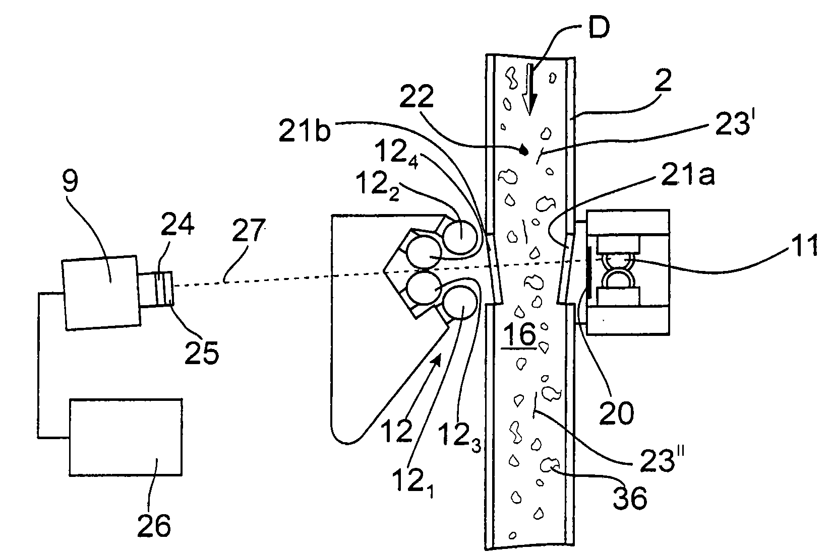 Apparatus in a spinning room preparation, ginning or the like installation for detection of foreign matter in fibre material