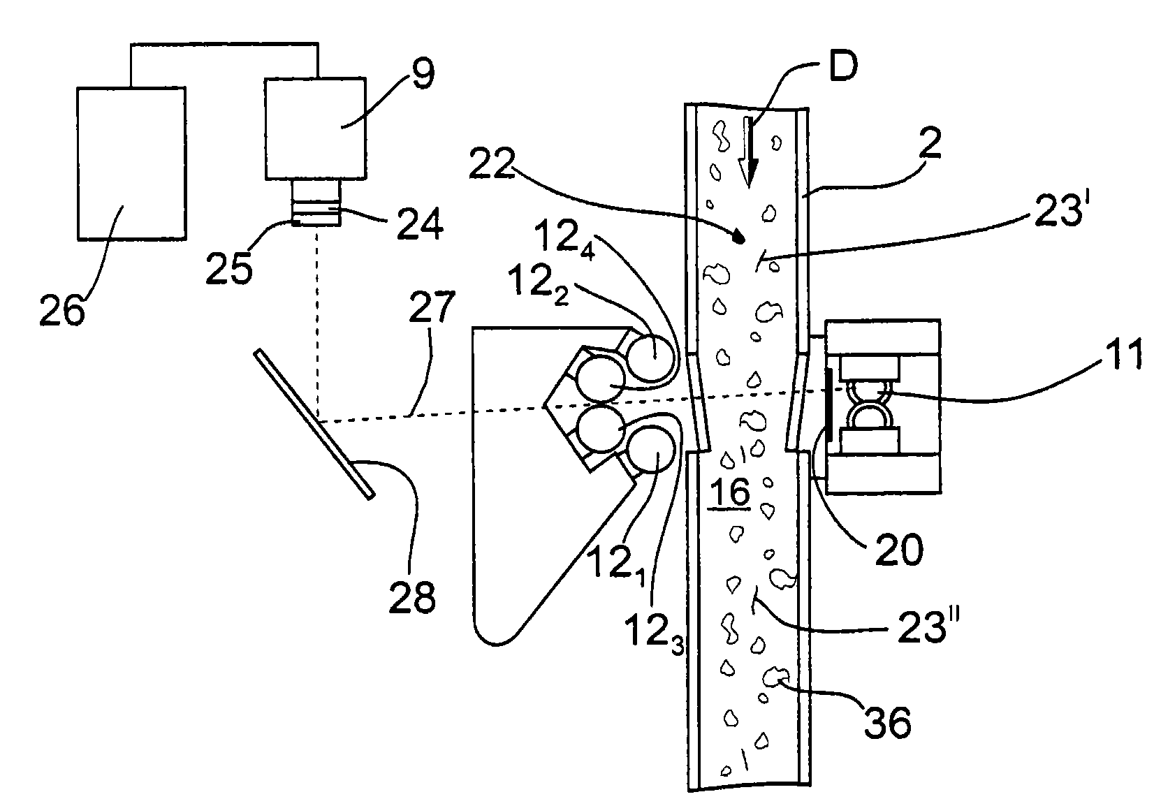 Apparatus in a spinning room preparation, ginning or the like installation for detection of foreign matter in fibre material