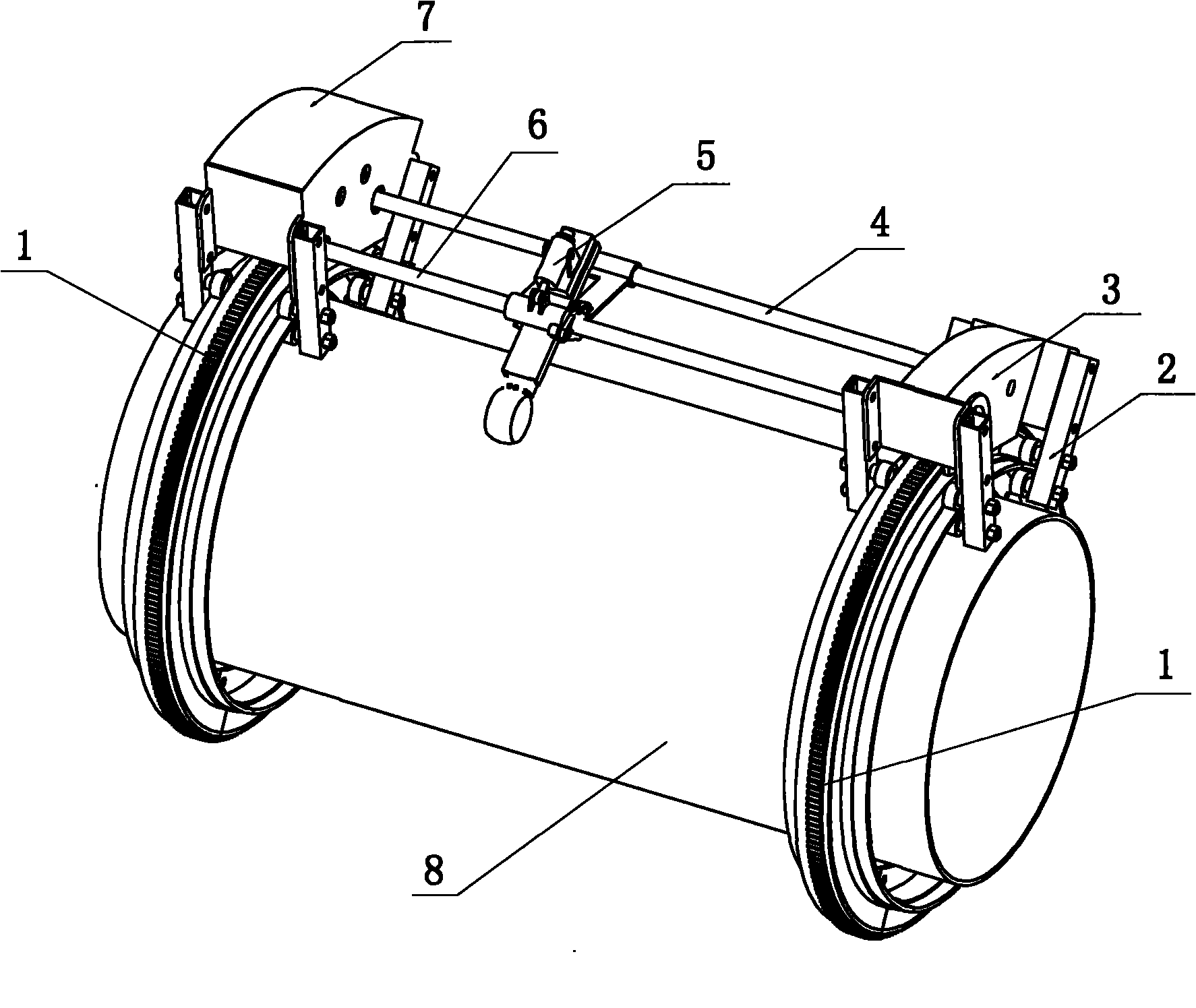 Helical motion type pipeline surface cleaning mechanical arm