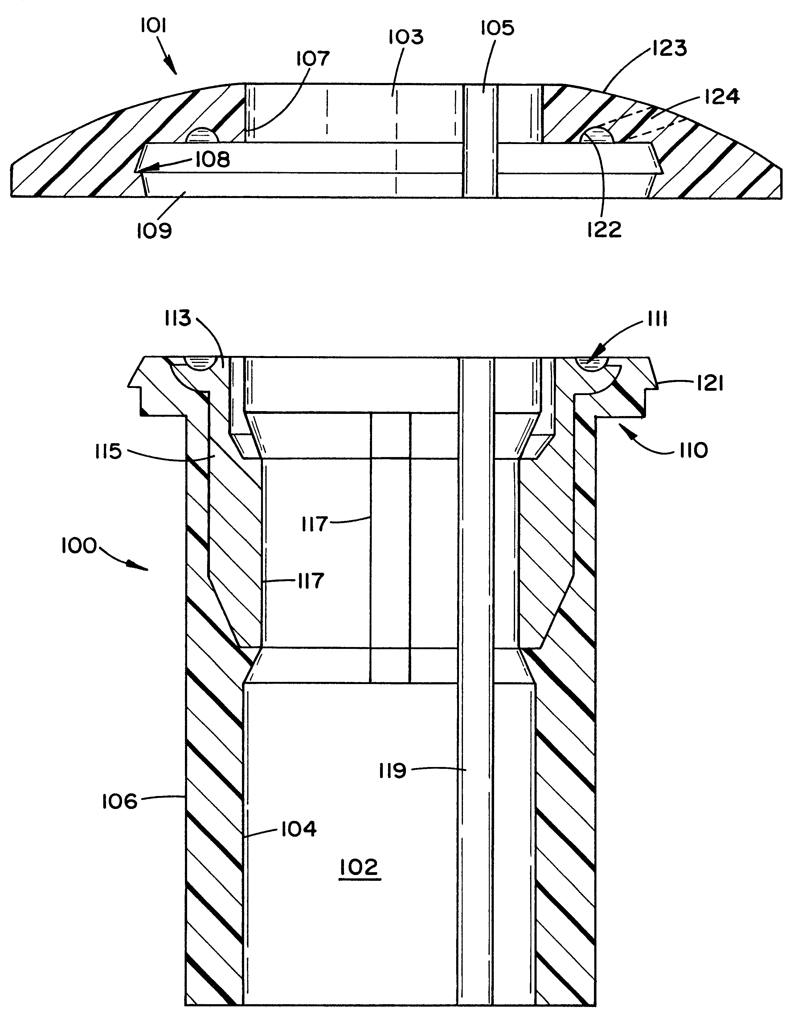 Electrode-lead coupling skull mounted port assembly