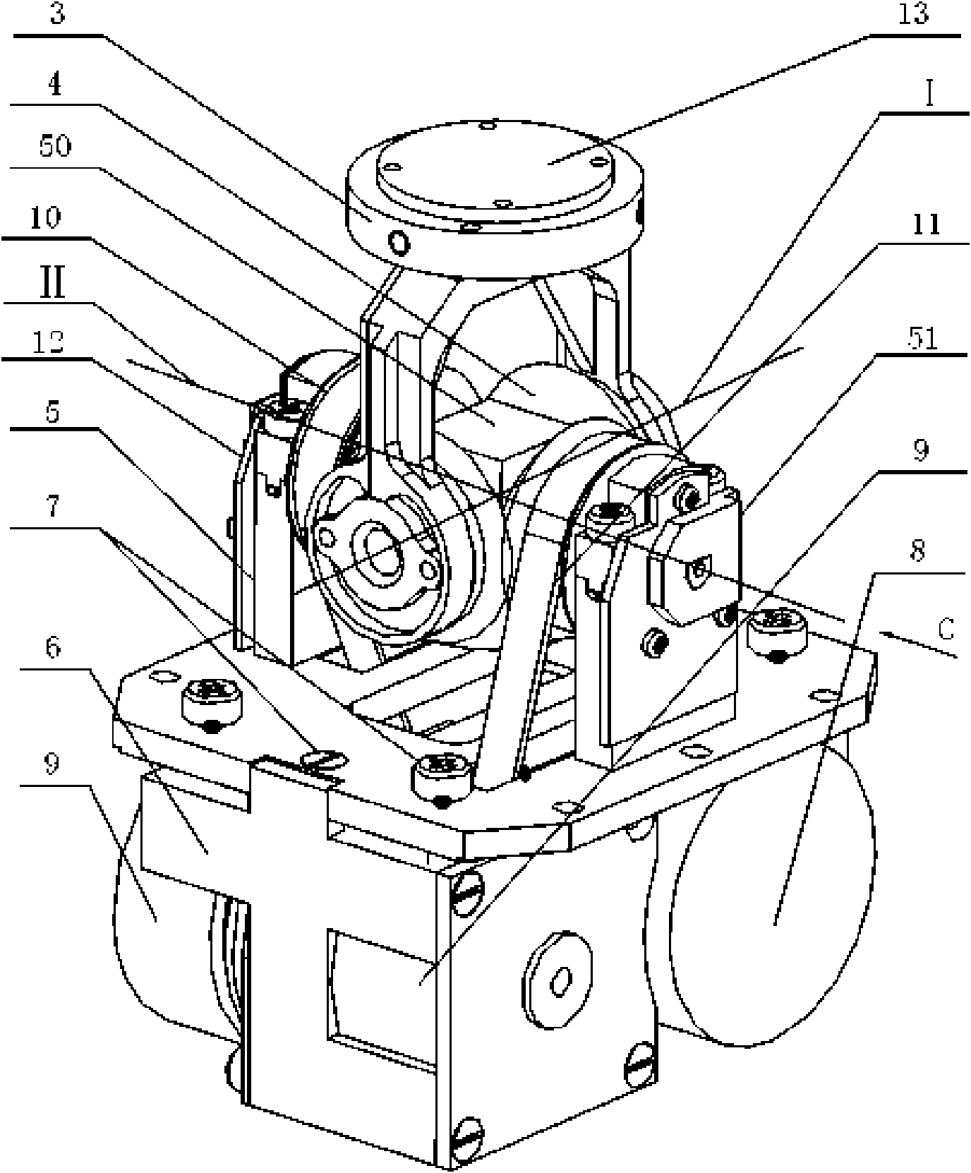 Two-degree-of-freedom robot wrist