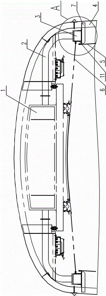 Air conditioner air outlet channel of railway vehicle