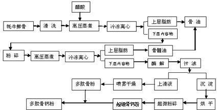 Preparation method for successively producing yak bone marrow oil and ultramicro polypeptide bone calcium powder once