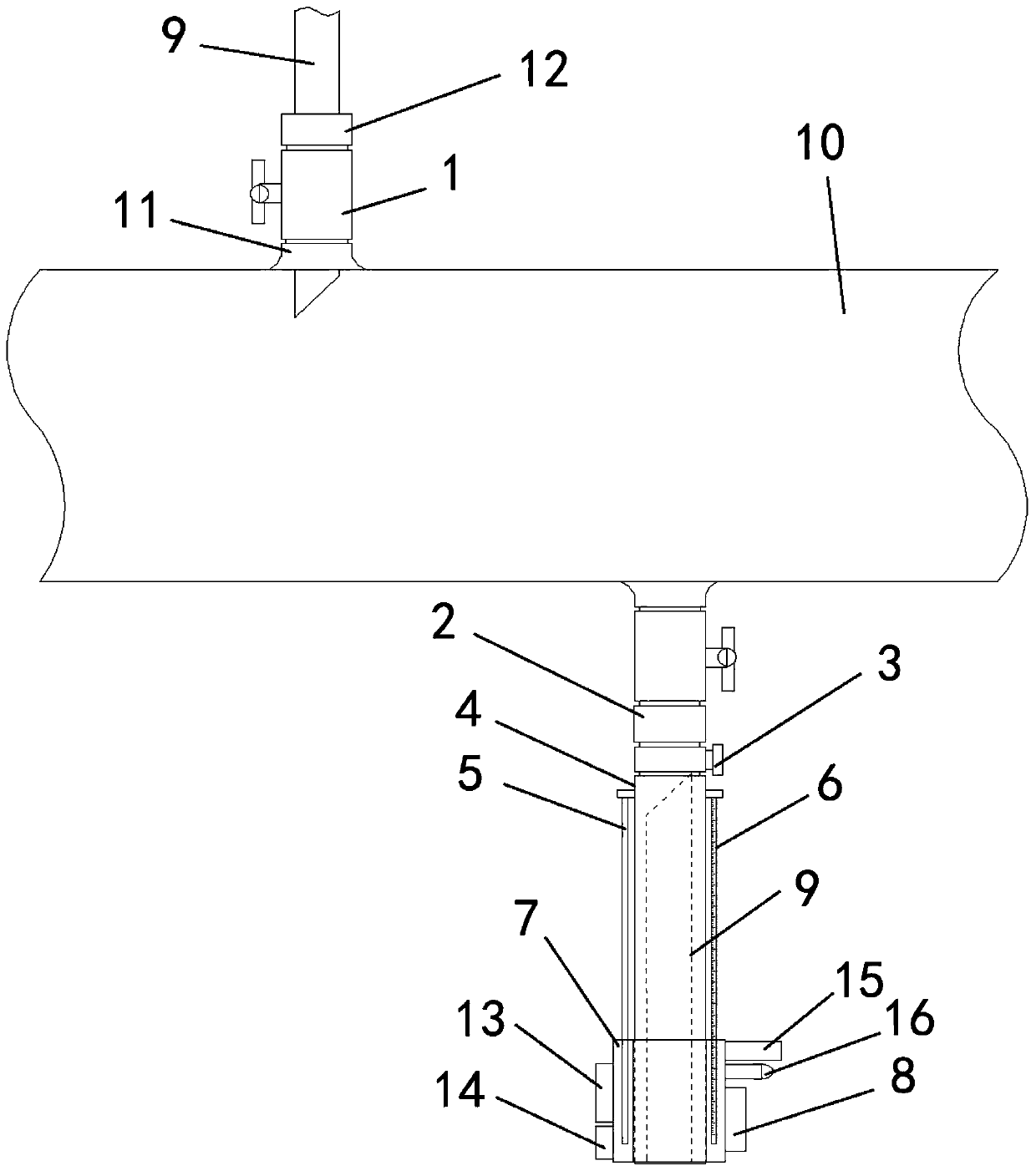 Remote automatic dismounting device for ultrasonic probe of gas pipeline and working method