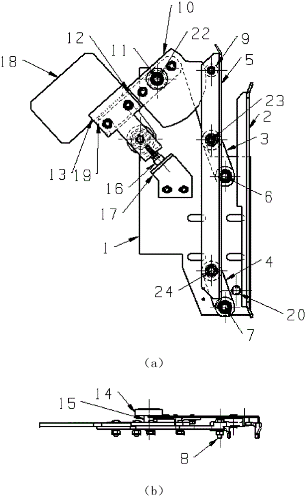 Asynchronous door knife of elevator door machine