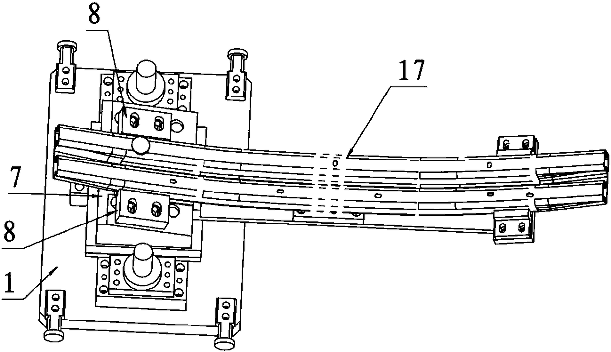 A punching die for the installation hole of the tow hook cover on the inner arc surface of the closed bumper