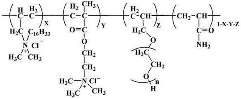 Hydrophobically associated type cation acid solution retardant and preparation method thereof