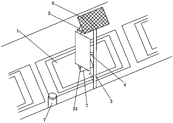 Urban public roadside parking space intelligent management system provided with rainshed