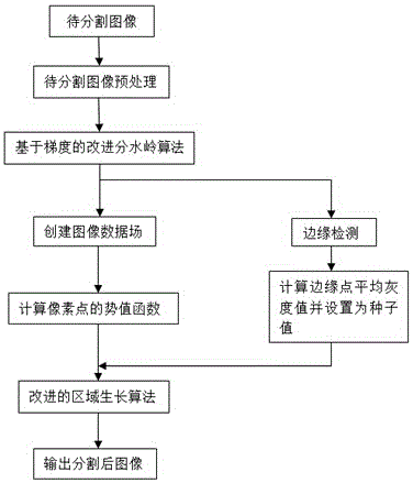 Image segmentation method based on image data field