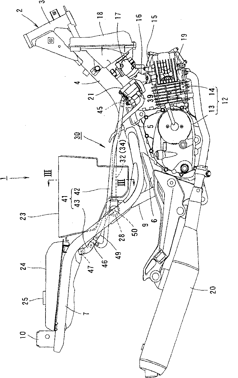 Fuel feeding device for motorcycle