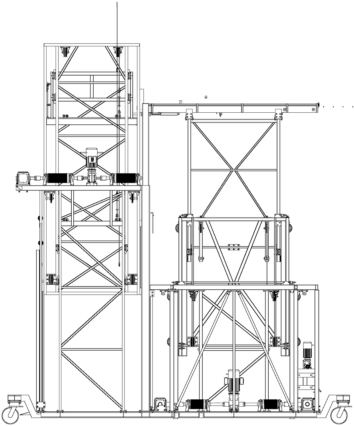 Moving type aircraft cabin equipment transferring platform