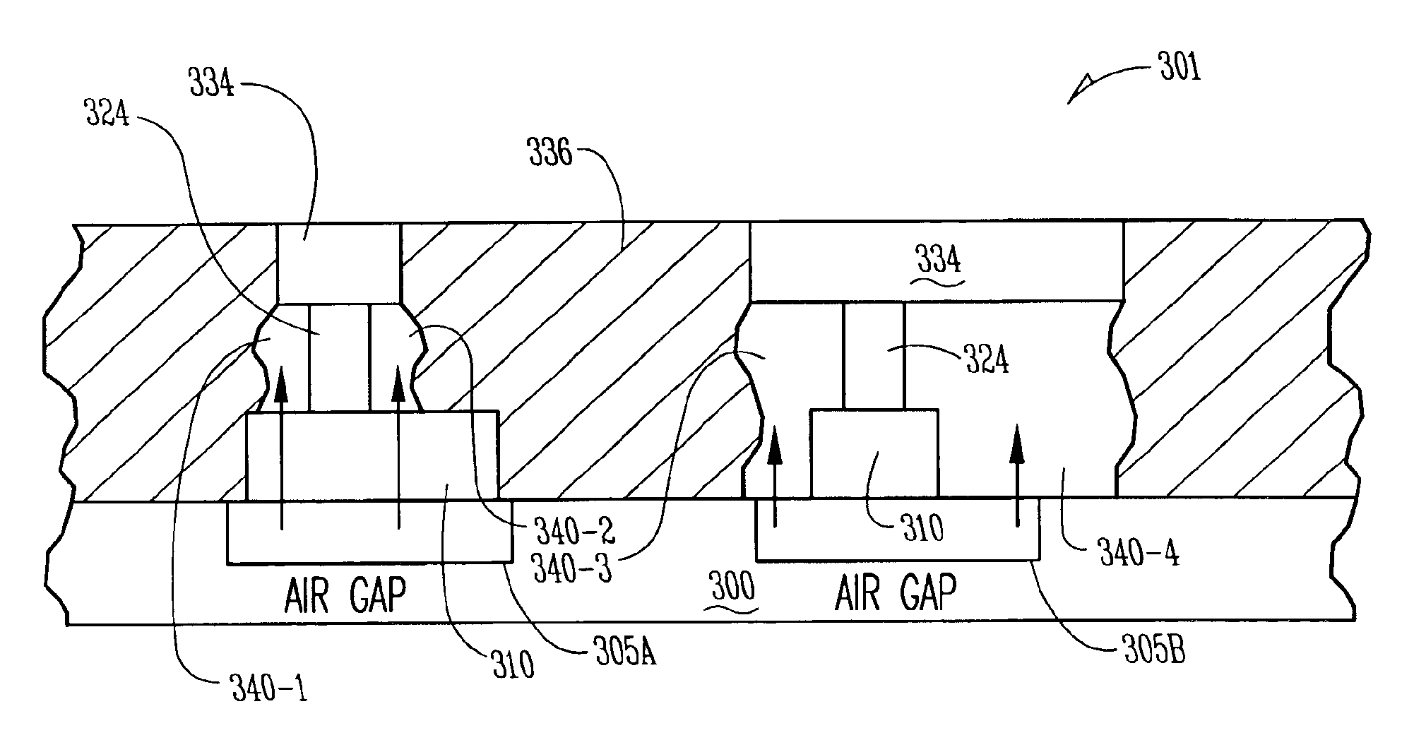 Multilevel copper interconnects with low-k dielectrics and air gaps