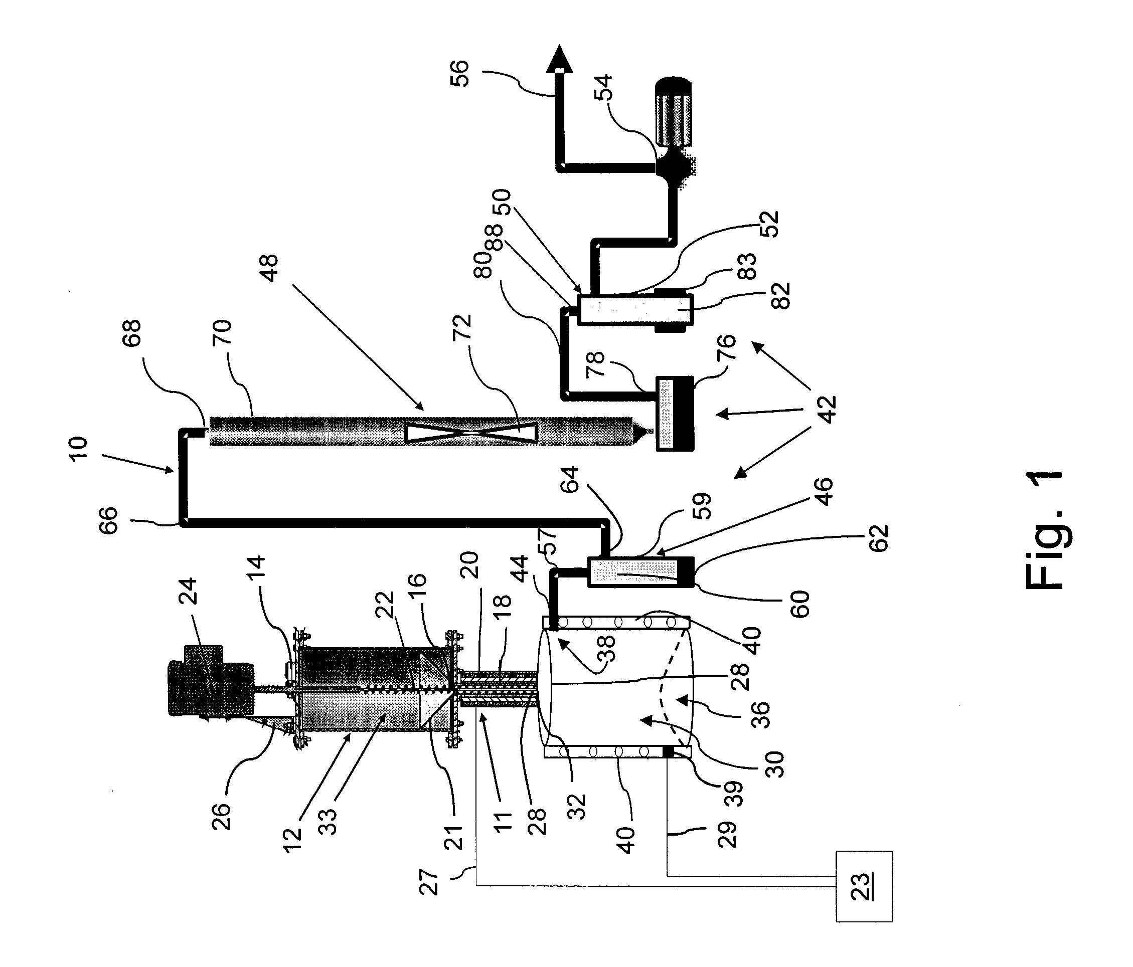 System and process for thermochemical treatment of matter containing organic compounds